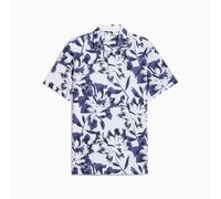 PUMA Mattr Broken Flower Golf Polo Shirt Men, White Glow/Blue Crystal, size Large