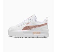 PUMA Mayze Glitter Sneakers Youth, White/Rose Gold, size 3.5