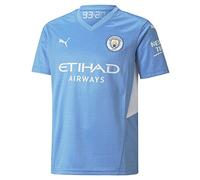 PUMA MCFC HOME Shirt Jr wSponsor Logo, Team Light Blue-puma White, 5-6Y (759204)