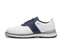 PUMA Men Avant Golf Shoe, PUMA White-DEEP Navy-Speed Blue, 10 UK