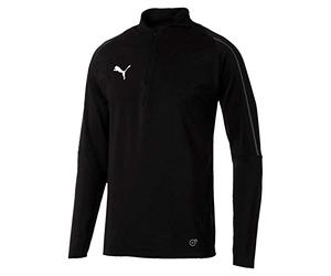 Puma Men Final Training 1/4 Zip Top Track Jacket - Black/Asphalt, Small