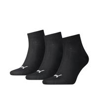 Puma Men PUMA UNISEX QUARTER PLAIN 3P Quarter Plain Sock - Black, 6-8