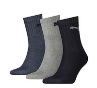 PUMA Men Short Crew 3P Socks, Blue (Navy/Grey/Nightshadow blue), 2.5-5