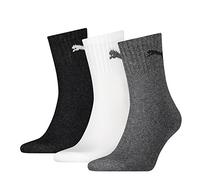 PUMA Short Crew Socks Unisex (3-Pack), Grey/White/Black, size 9-11