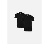 Pack of 2 T-Shirts in Cotton with Short Sleeves and Crew Neck black + black