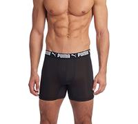 PUMA Men's 3 Pack Athletic Fit Boxer Briefs, Puma Black, L