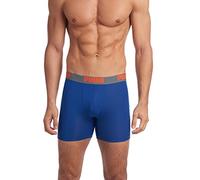 PUMA Men's 3 Pack Performance Boxer Briefs, Blue/Orange, M