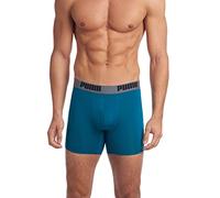 PUMA Men's 3 Pack Performance Boxer Briefs, Red/Grey/Teal, medium