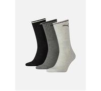 Puma Men's 3-Pack Stripe Sports Socks, Grey Mix - Black