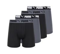 PUMA Men's 4 Pack Active Stretch Boxer Briefs, Black/Grey, M