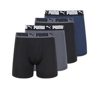 PUMA Men's 4er-Pack Active Stretch Boxershorts Boxer Briefs, Blue/Black/Grey, L