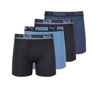 PUMA Men's 4 Pack Active Stretch Boxer Briefs, Blue Combo, L