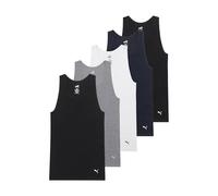 PUMA Men's 5 Pack Cotton Rib Tank Top, Black/Grey/White/Navy, Medium