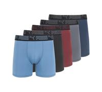PUMA Men's 5 Pack Performance Boxer Briefs, Blue/Pink/Black, L
