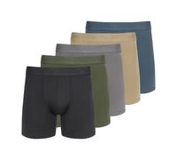 PUMA Men's 5 Pack Performance Boxer Briefs, Olive/Blue/Black, S