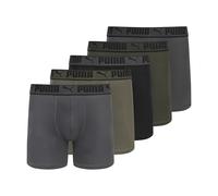 PUMA Men's 5 Pack Training Fit Boxer Briefs, Green, X-Large