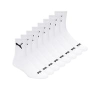 PUMA Men's 8 Pack Athletic Cushioned High Quarter Crew Socks, White/Black, 9-13 UK (Pack of 8)