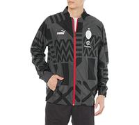 PUMA Mens A.C. Milan Prematch Football Jacket Black-Asphalt M