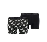 PUMA Mens All-Over-Print Logo Boxer 2 Pack black S