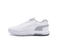 PUMA Men's ALPHACAT Nitro Golf Shoe, White-Flat Light Gray Silver, 8 UK