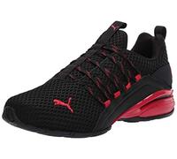 PUMA Men's Axelion Sneaker, Black/High Risk Red, 9 UK