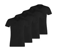 PUMA Men's Basic Shirts V-Neck T-Shirts 10000890 Pack of 4 - Black