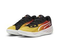 PUMA Men's Basketball Shoes All-Pro Nitro Showtime Yellow Sizzle-Purple Glimmer 45, multicoloured, 10.5 UK