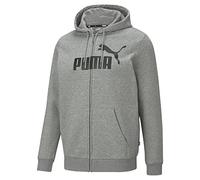 PUMA Mens Big Logo Fz Hoodie Fl Sweat, Medium Gray Heather, L EU