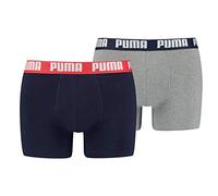 PUMA Men's Boxer, Blue/Grey Melange, M (Pack of 2)