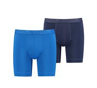 PUMA Men's Sport Microfiber Long Boxer Shorts, Blue Combo, L UK