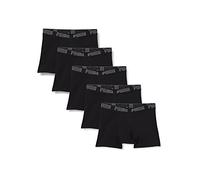 PUMA Men's Boxer Slip, Black/Black, M (Pack of 5)