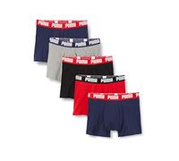PUMA Men's Boxer Slip, Blue/red/Black, M (Pack of 5)