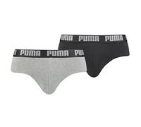 PUMA Men's BRIEF, Dark Grey Melange/Black, M (pack of 2)