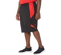 PUMA Men's Cat Big and Tall Shorts, Black-high Risk Red, 3X-Large
