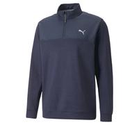 Puma Mens Cloudspun Colourblock Quarter-Zip Golf Sweatshirt - Blue - Size Medium