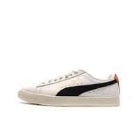 PUMA Men's Clyde Base Trainers, White/Black/Rickie Orange, 9.5 UK