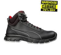 Puma Mens Condor Mid S3 Steel Toe Cap Leather Safety Workwear Boots Black