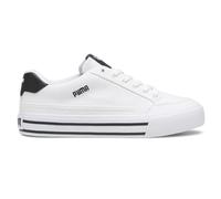 PUMA Mens Court Classic Vulc Retro Logo Lace Up Sneakers Shoes Casual - White, White, 9 UK