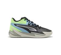 PUMA Men's Dagger Basketball Shoes Sneaker, Black-Bright Aqua-Green Glare Ah25, 8 UK