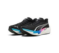 PUMA Men's Deviate Nitro 4 Running Shoes, Puma Black-flat Dark Gray-puma Silver, 9.5