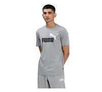 PUMA Men's Ess+ 2 Col Logo Tee, Medium Gray Heather, S UK