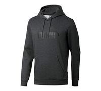 Puma Men's ESS Hoody FL Big Logo Pullover, Dark Gray Heather, L