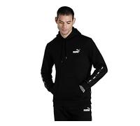PUMA Men's Ess+ Tape Hoodie Fl Sweat, Puma Black, S