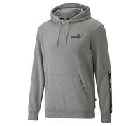 PUMA Men's ESS+ Tape Hoodie TR Sweatshirt, Medium Grey Heather, XL