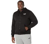 PUMA Men's Essentials Full Zip Fleece Hoodie Hooded Sweatshirt, Cotton Black, M Big Tall