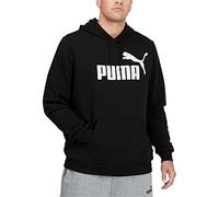 PUMA Men's Essentials Big Logo Fleece Hoodie Hooded Sweatshirt, Cotton Black, X-Large