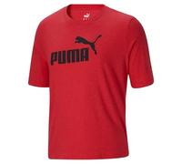 PUMA Men's Essentials Logo Tee Shirt, High Risk Red Heather, Medium
