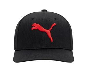 PUMA Men's Evercat Mesh Stretch Fit Cap Baseball, Black/Big Red, S/M