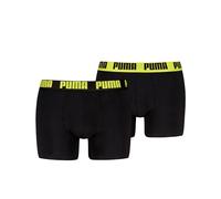PUMA Men's Everyday Boxer, Black/Yellow, S (Pack of 2)