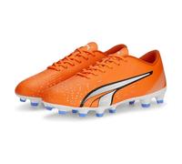 PUMA Men's Play FG/AG Soccer Shoe, Ultra Orange White-Blue Glimmer, 7 UK